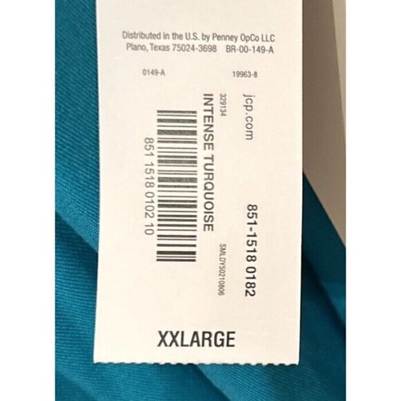 Liz Claiborne Dress XXL Turquoise Kaftan Long Shift Midi Dolman Sleeve Rayon NEW - Picture 5 of 6